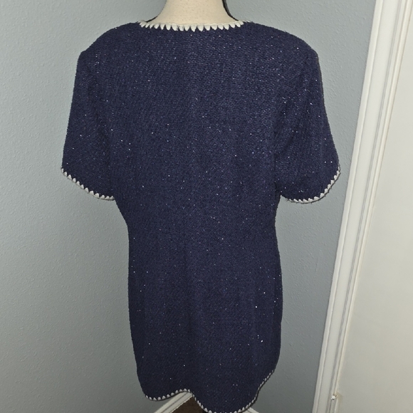 Alexia Admor Jaiya Chanel Lookalike Mini Dress in Navy Women’s Size 14 - Picture 7 of 10